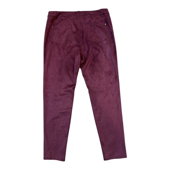 E39 by Eric Size 14 Purple Faux Suede Stretch Alligator Pattern 5-Pocket Pants - Picture 3 of 8